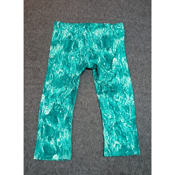 The North Face Women's Capri Leggings Flash Dry Green Athletic Logo Size Small - Picture 7 of 11